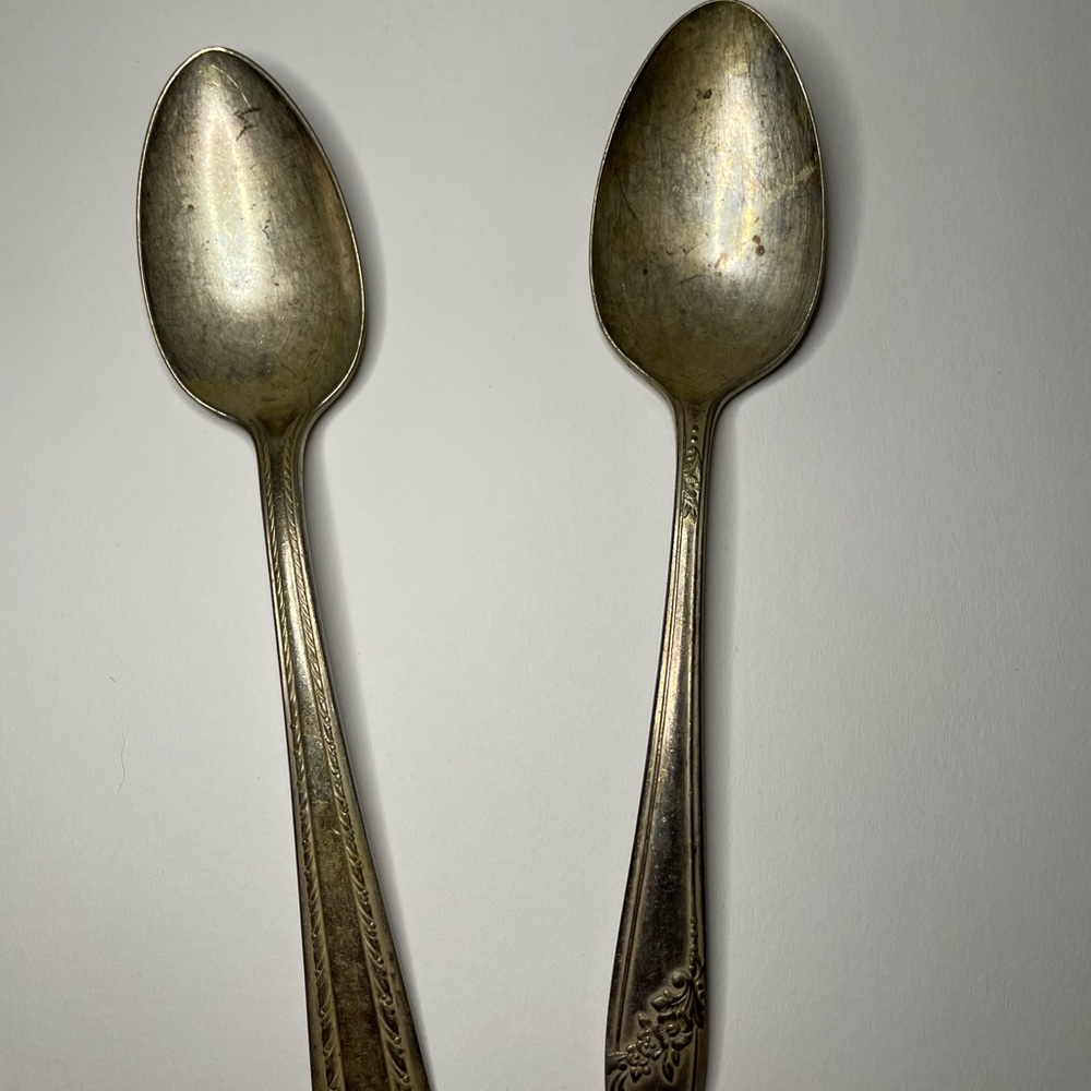 Vintage American Silver Co.Decorative Silverplate Serving Spoons - Set of 2